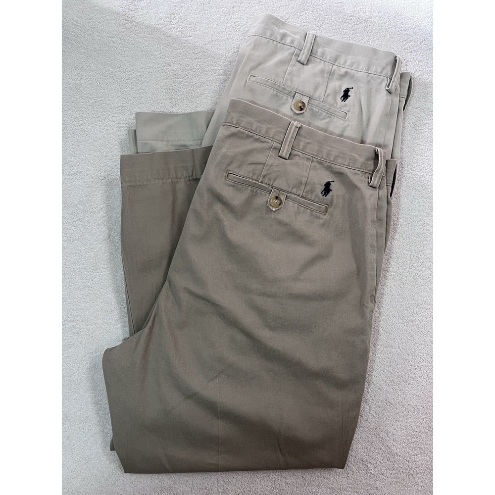 Lot 2 Pair Polo Ralph Lauren Classic Fit The Polo Chino 38x27 Cotton Twill Pony